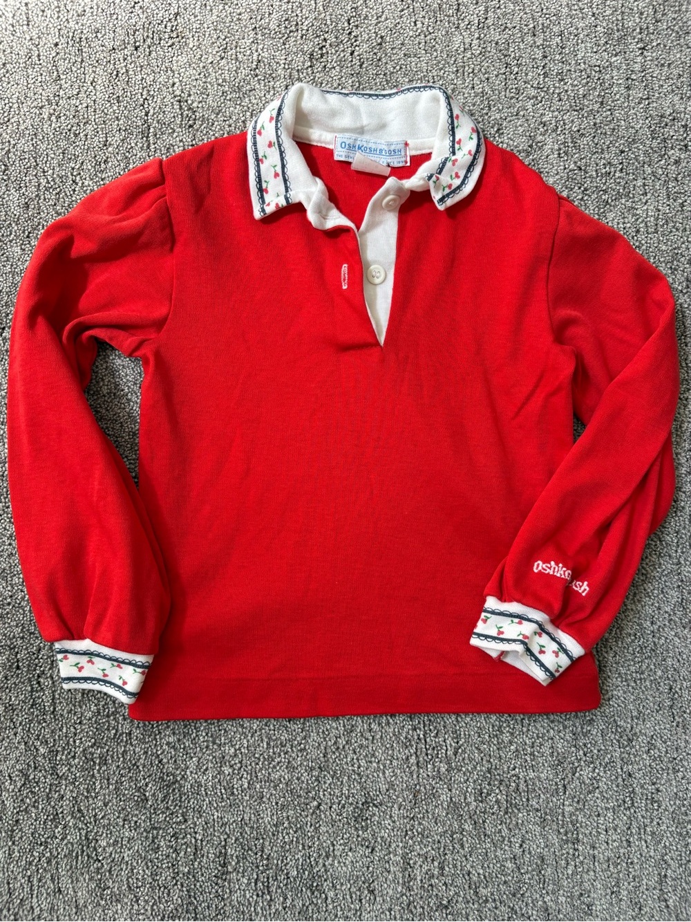 Vintage 1980’s Oshkosh Girls Red Polo